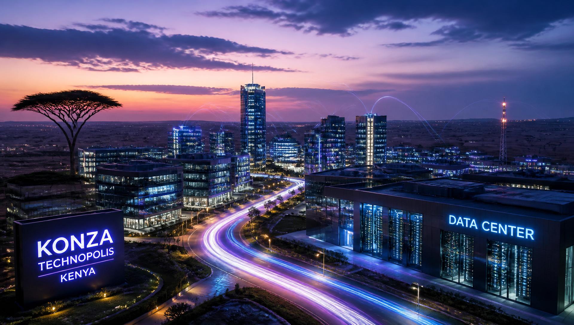 Kenyan technology corridor at dusk