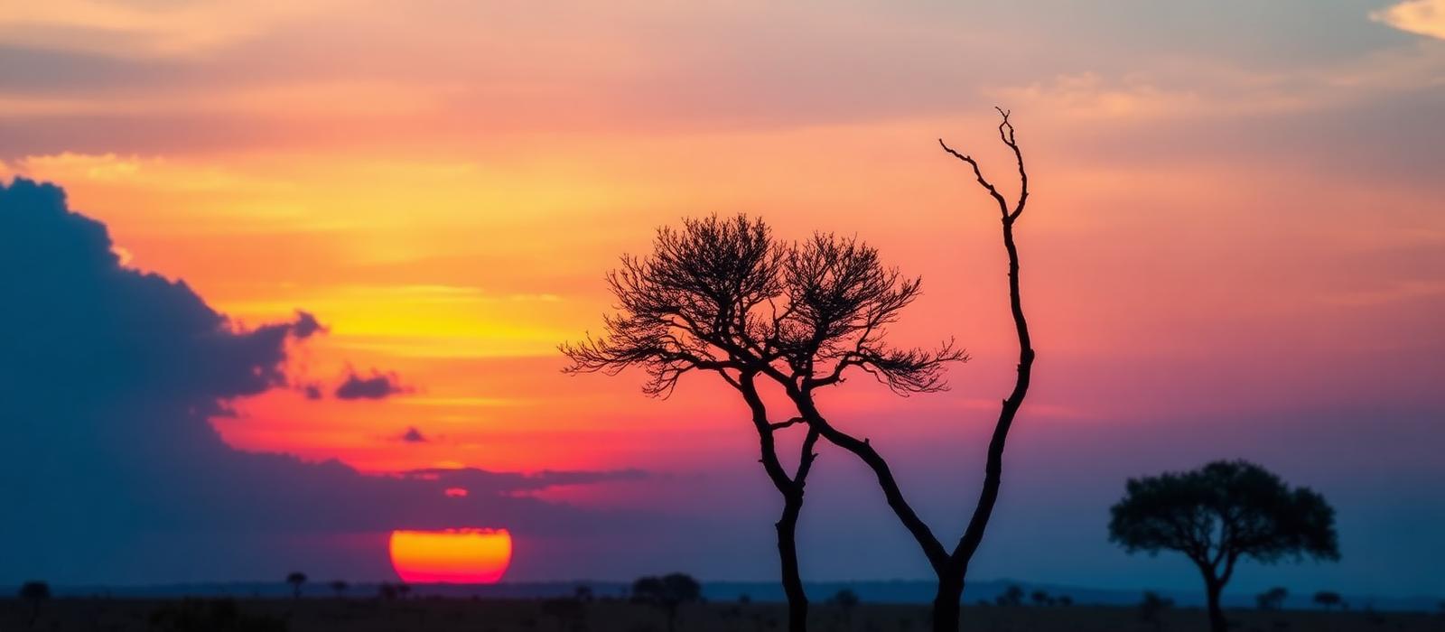 Kenyan savannah at sunset
